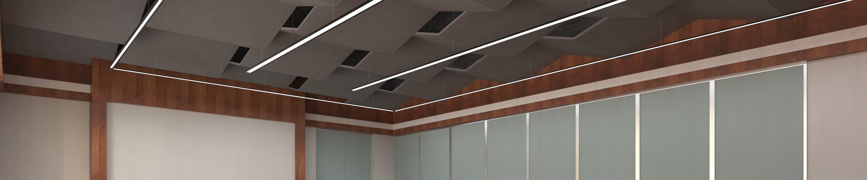 Cubra suspended with acoustic ceiling