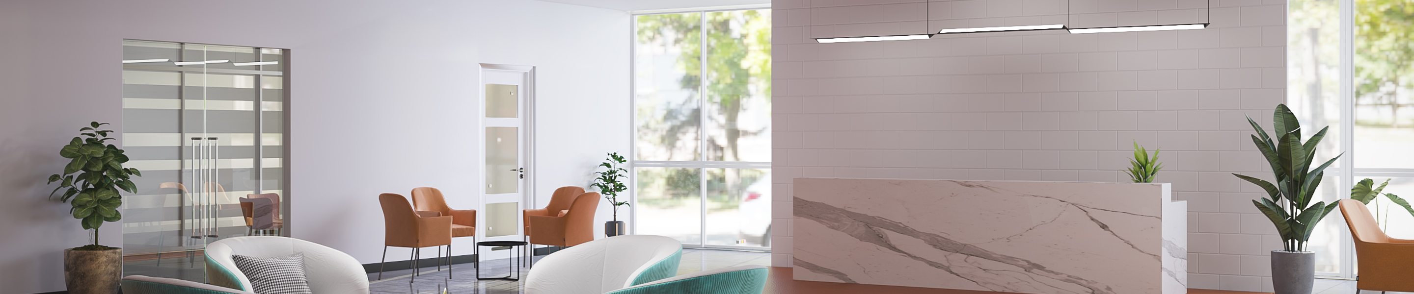 Verbena over reception desk