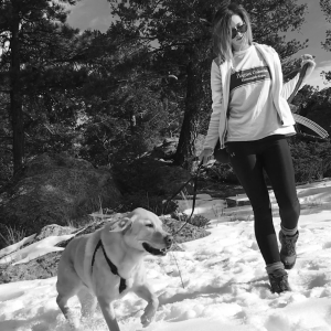 Casey with her dog