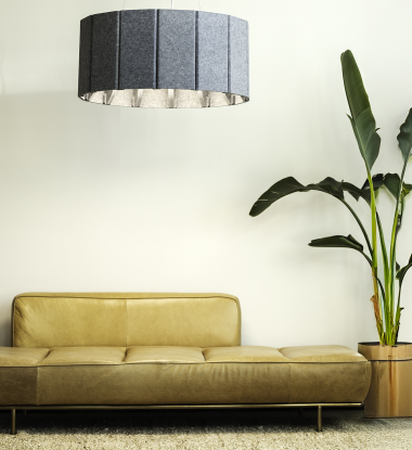 Drum over small couch light