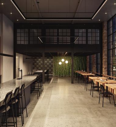 EX12 Veil Louver Hospitality at night