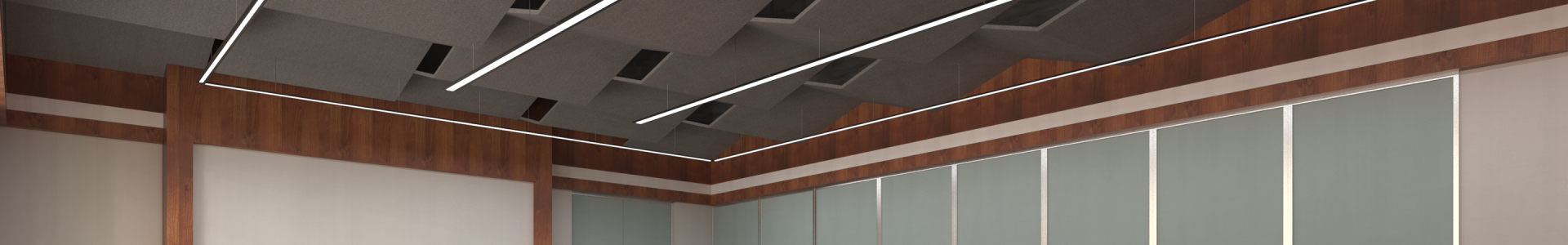 Cubra suspended with acoustic ceiling